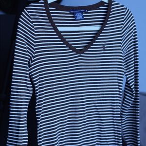 Ralph Lauren Sport Striped Wide V-Neck Tee